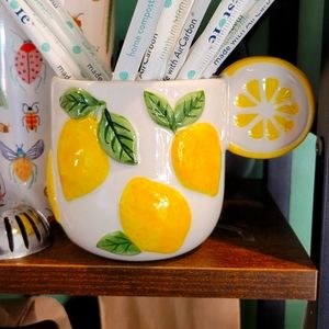 Lemon Slice Hand Painted Mug